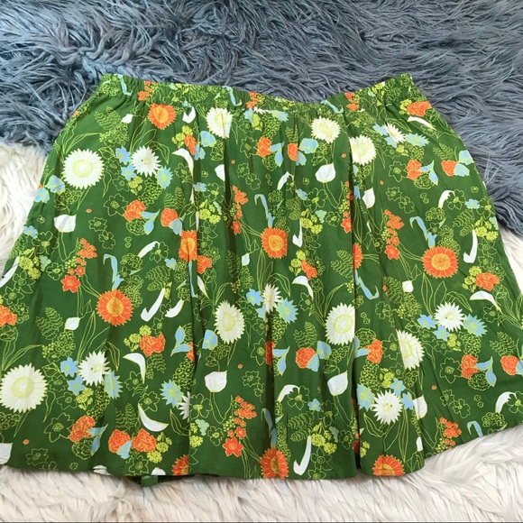 ModCloth green floral skirt - Picture 3 of 7